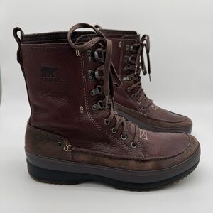 Sorel Kingston Peak Brown Waterproof Leather Lace Up Boots Size 13